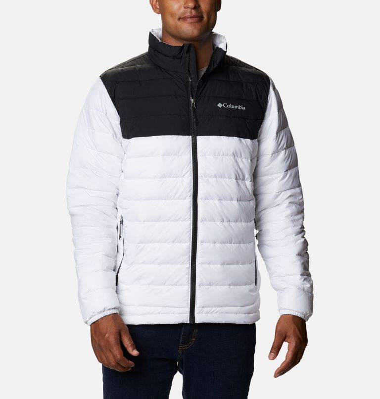 Thumbnail: Men's Powder Lite Insulated Jacket, Color: White, Black, image 1
