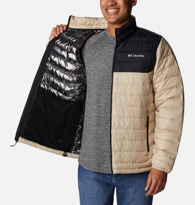 Men's Powder Lite Insulated Jacket, Color: Ancient Fossil, Black, image 5