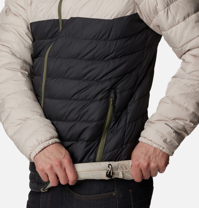 Columbia - Powder Lite Hooded Jacket - Synthetic jacket - Dark Stone /  Shark / Stone Green | XS - Regular
