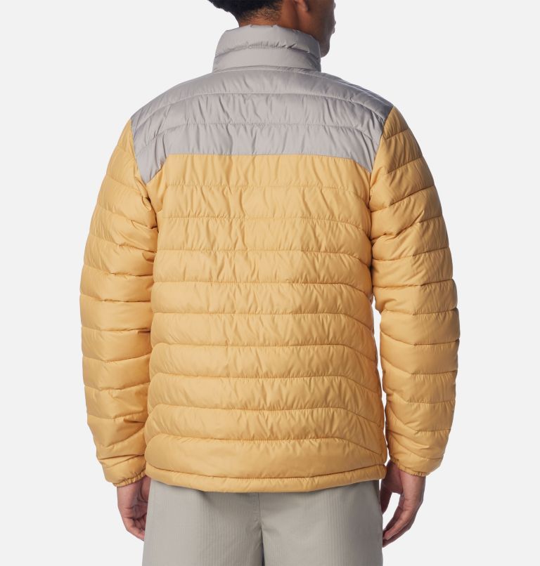 Men’s Powder Lite Insulated Jacket, Color: Light Camel, Flint Grey, image 2
