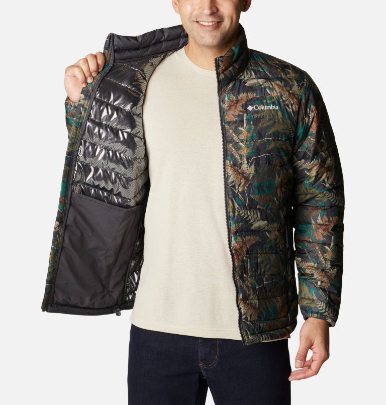 Men's Powder Lite Insulated Jacket, Color: Spruce North Woods Print, image 5