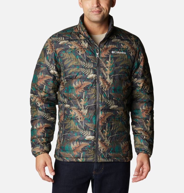 Men's Powder Lite Insulated Jacket, Color: Spruce North Woods Print, image 1
