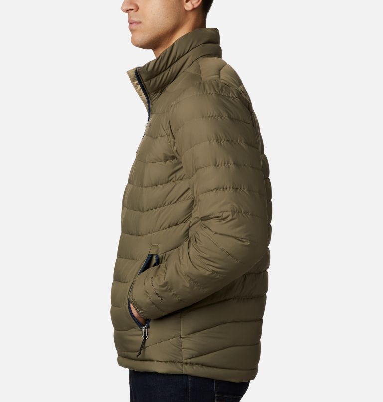 Men's Powder Lite Insulated Jacket, Color: Stone Green, image 3