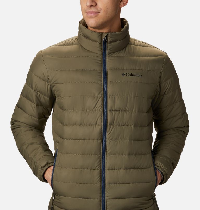 Men's Powder Lite Insulated Jacket, Color: Stone Green, image 4