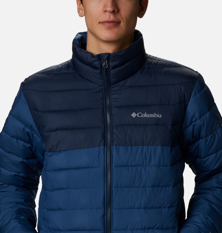 Men's Powder Lite Insulated Jacket, Color: Night Tide, Collegiate Navy, image 4