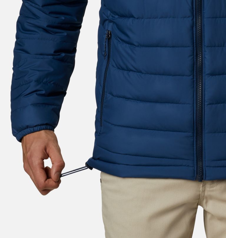 Men's Powder Lite Insulated Jacket, Color: Night Tide, Collegiate Navy, image 6