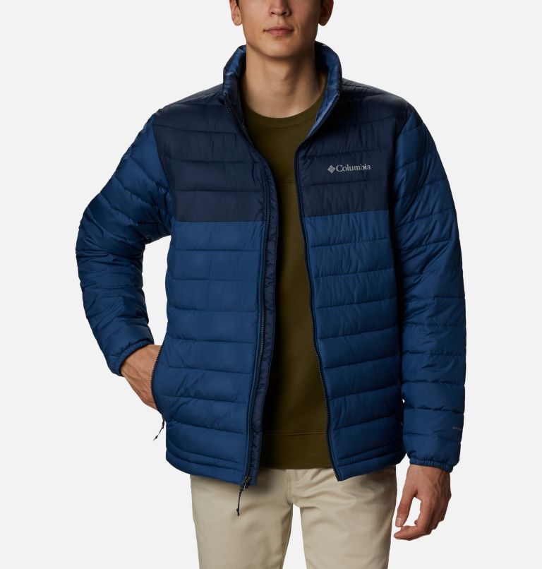 Men's Powder Lite Insulated Jacket, Color: Night Tide, Collegiate Navy, image 1