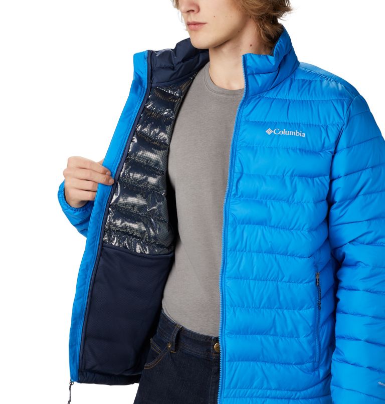Men's Powder Lite Insulated Jacket, Color: Azure Blue, image 4