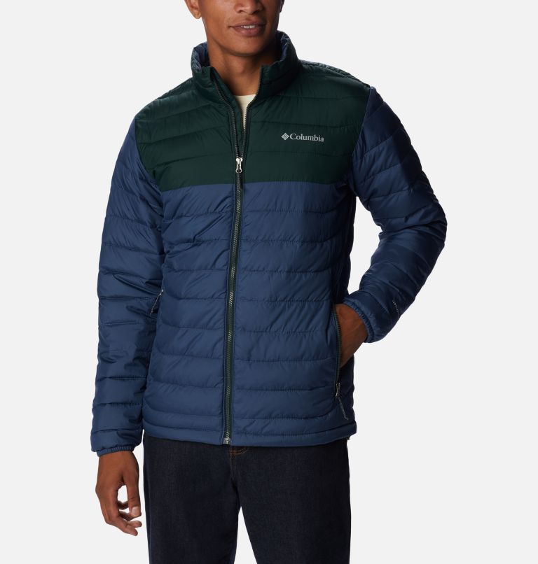 Men’s Powder Lite Insulated Jacket, Color: Dark Mountain, Spruce, image 1