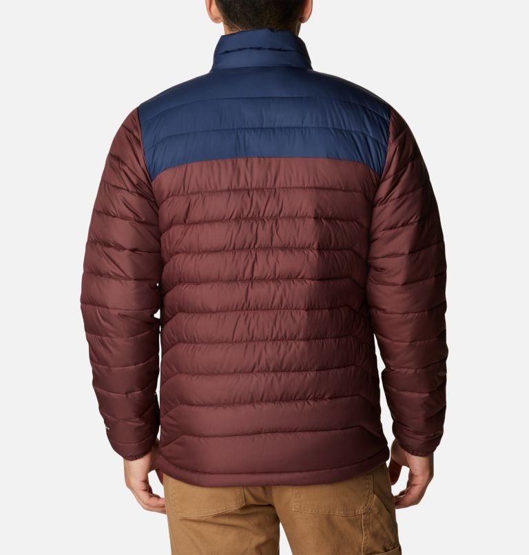 Men’s Powder Lite Insulated Jacket, Color: Elderberry, Collegiate Navy, image 2