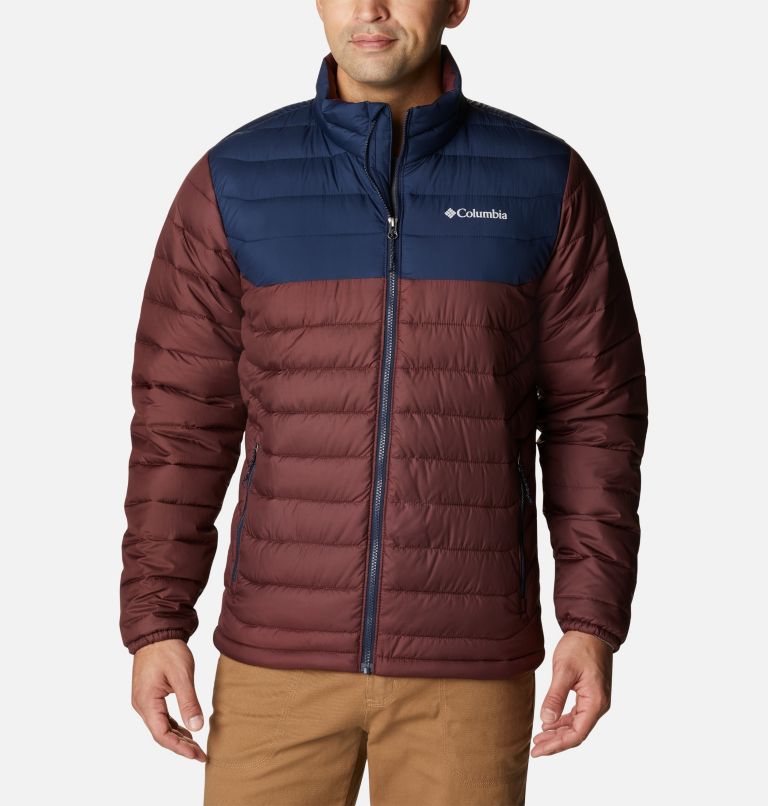 Powder Lite Jacket | 521 | L, Color: Elderberry, Collegiate Navy, image 1