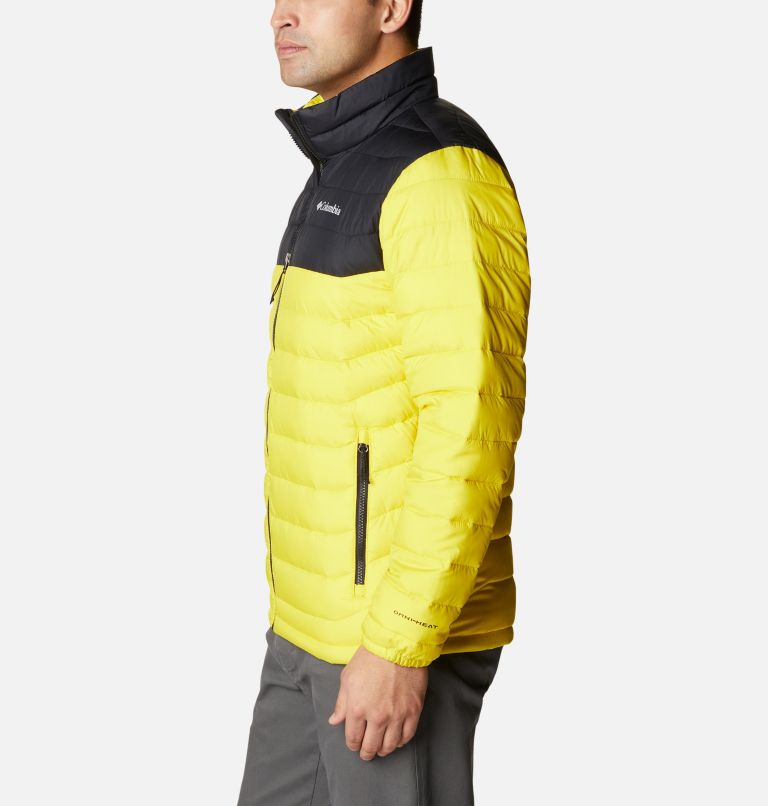 Men’s Powder Lite Jacket, Color: Laser Lemon, Black, image 3