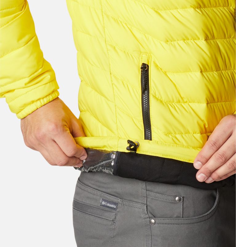 Men's Powder Lite Insulated Jacket, Color: Laser Lemon, Black, image 7
