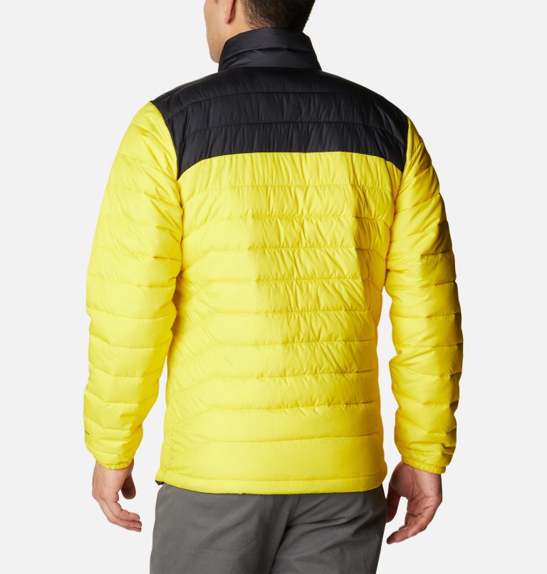 Men’s Powder Lite Jacket, Color: Laser Lemon, Black, image 2