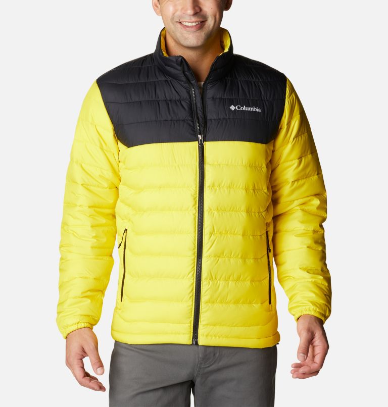Men’s Powder Lite Jacket, Color: Laser Lemon, Black, image 1