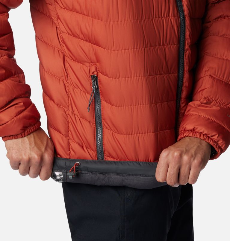 Men's Powder Lite Insulated Jacket, Color: Warp Red, Shark, image 7