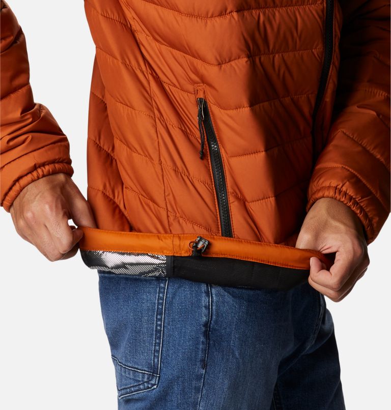Men's Powder Lite Insulated Jacket, Color: Warm Copper, Black, image 7