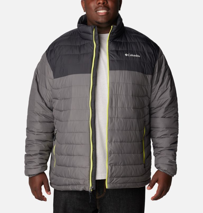 Thumbnail: Men's Powder Lite Insulated Jacket - Extended Size, Color: City Grey, Shark, image 8