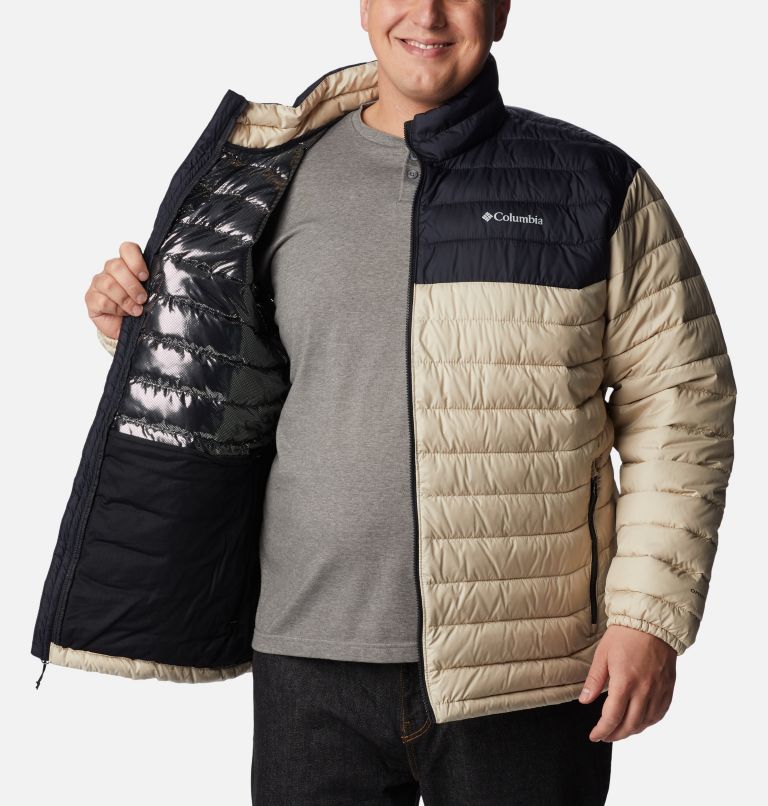 Thumbnail: Men's Powder Lite Insulated Jacket – Big, Color: Ancient Fossil, Black, image 5