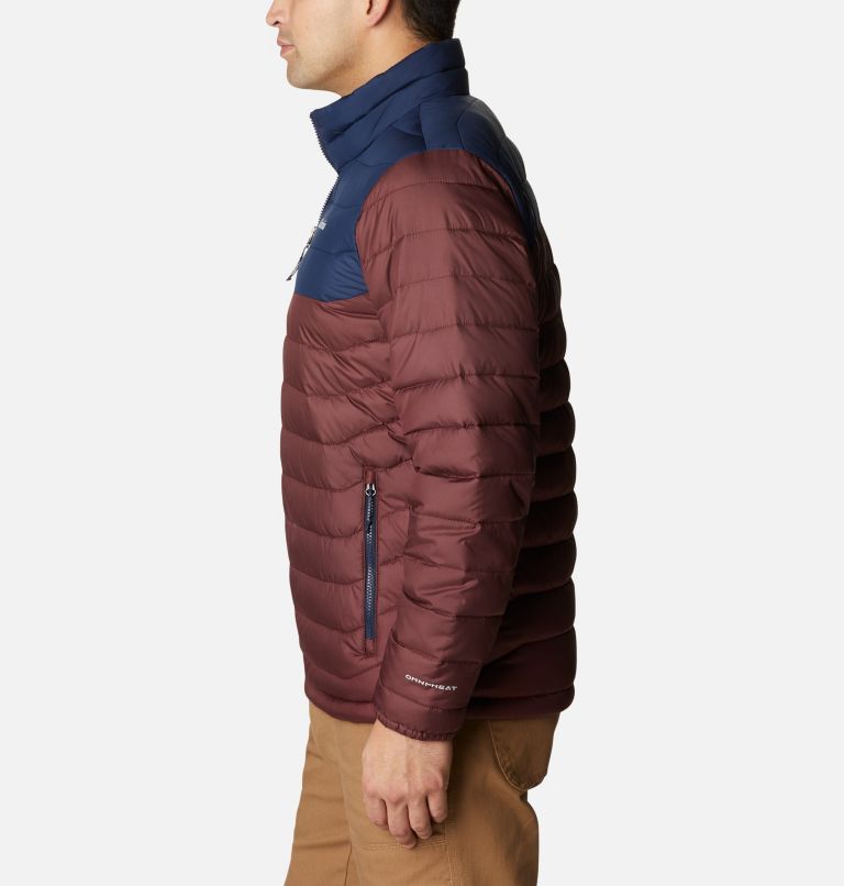 Thumbnail: Men's Powder Lite Insulated Jacket - Extended Size, Color: Elderberry, Collegiate Navy, image 3