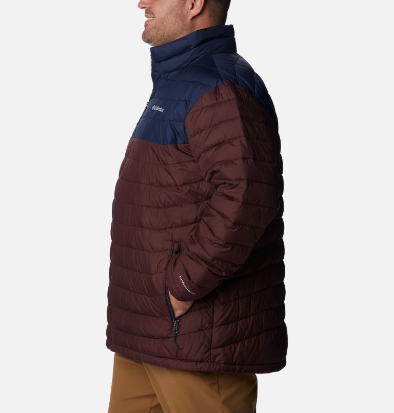 Thumbnail: Men's Powder Lite Insulated Jacket - Extended Size, Color: Elderberry, Collegiate Navy, image 3