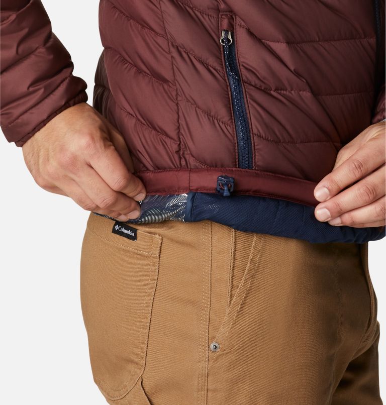 Thumbnail: Men's Powder Lite Insulated Jacket - Extended Size, Color: Elderberry, Collegiate Navy, image 7
