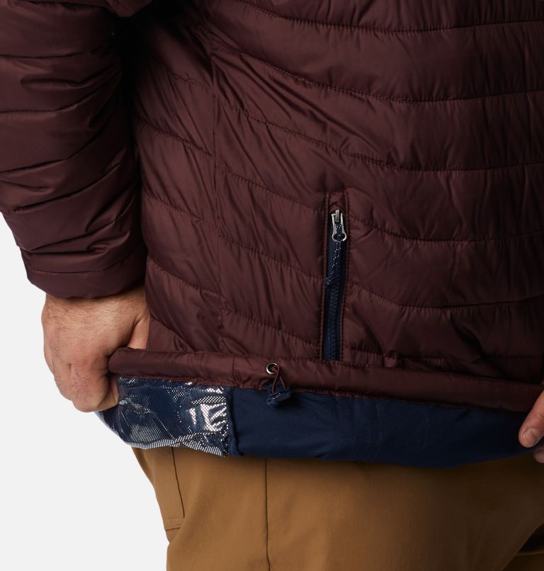 Thumbnail: Men's Powder Lite Insulated Jacket - Extended Size, Color: Elderberry, Collegiate Navy, image 7