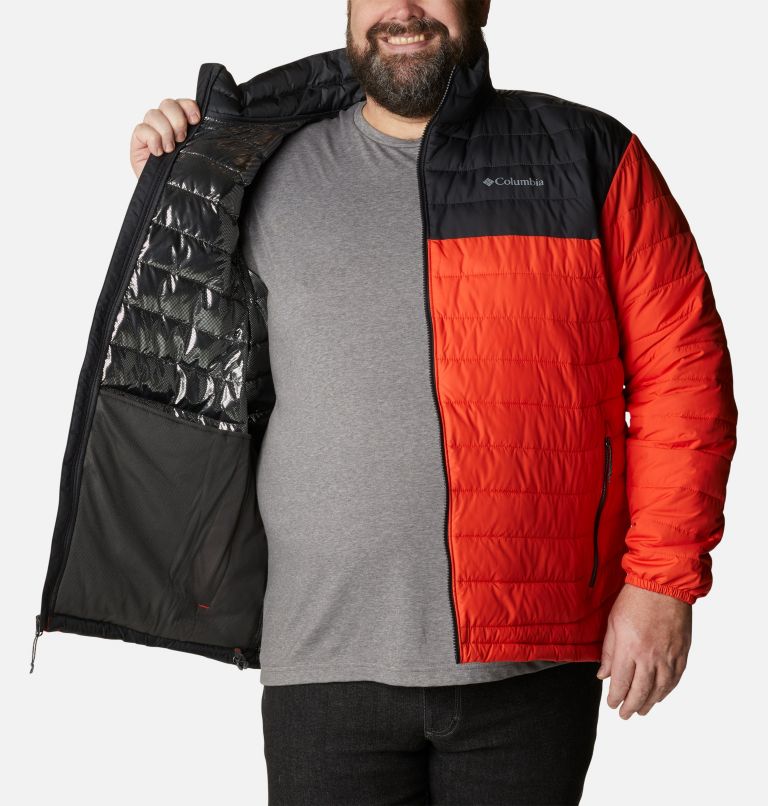 Thumbnail: Men's Powder Lite Insulated Jacket - Extended Size, Color: Red Quartz, Shark, image 5