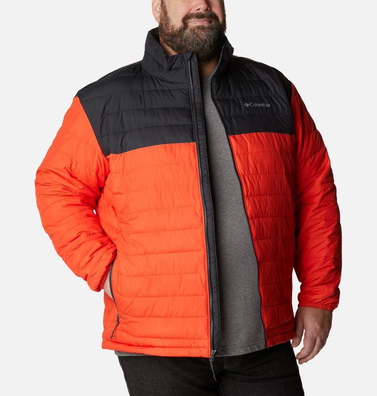 Men's Powder Lite Insulated Jacket - Extended Size, Color: Red Quartz, Shark, image 7