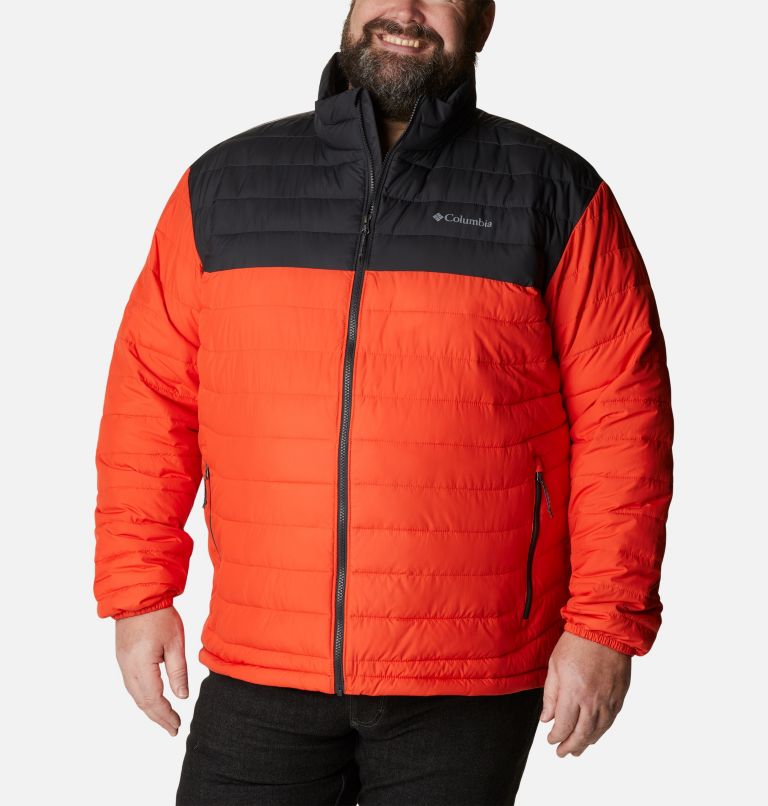 Thumbnail: Men's Powder Lite Insulated Jacket - Extended Size, Color: Red Quartz, Shark, image 1
