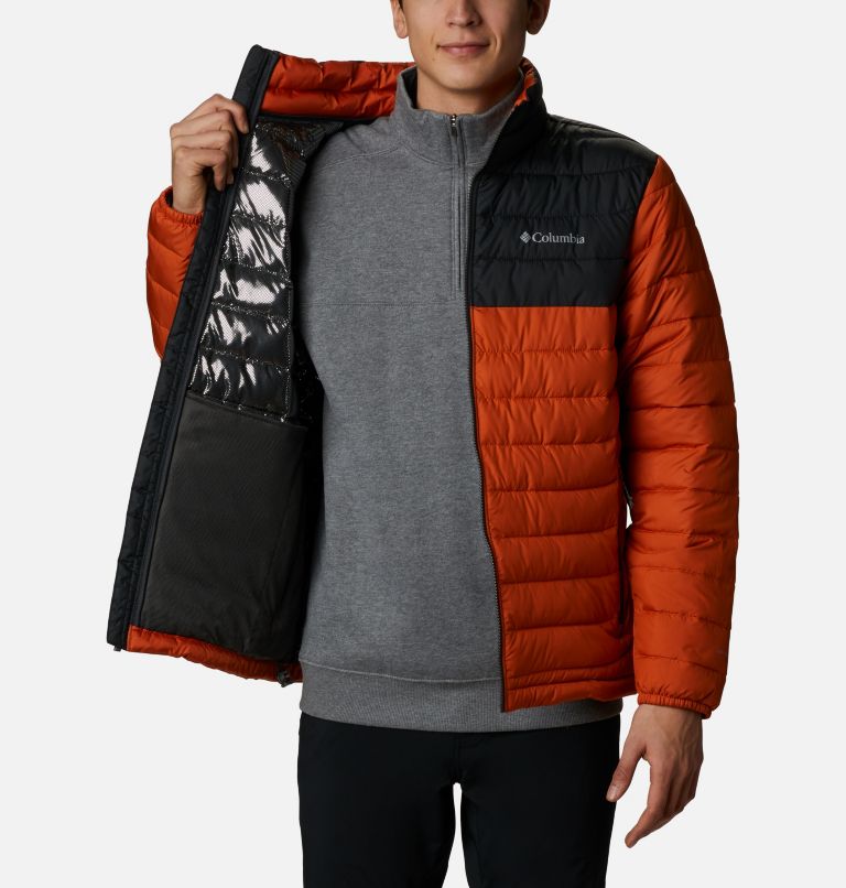 Thumbnail: Men's Powder Lite Insulated Jacket - Extended Size, Color: Harvester, Shark, image 5