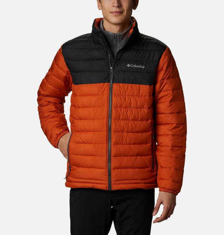 Thumbnail: Men's Powder Lite Insulated Jacket - Extended Size, Color: Harvester, Shark, image 1