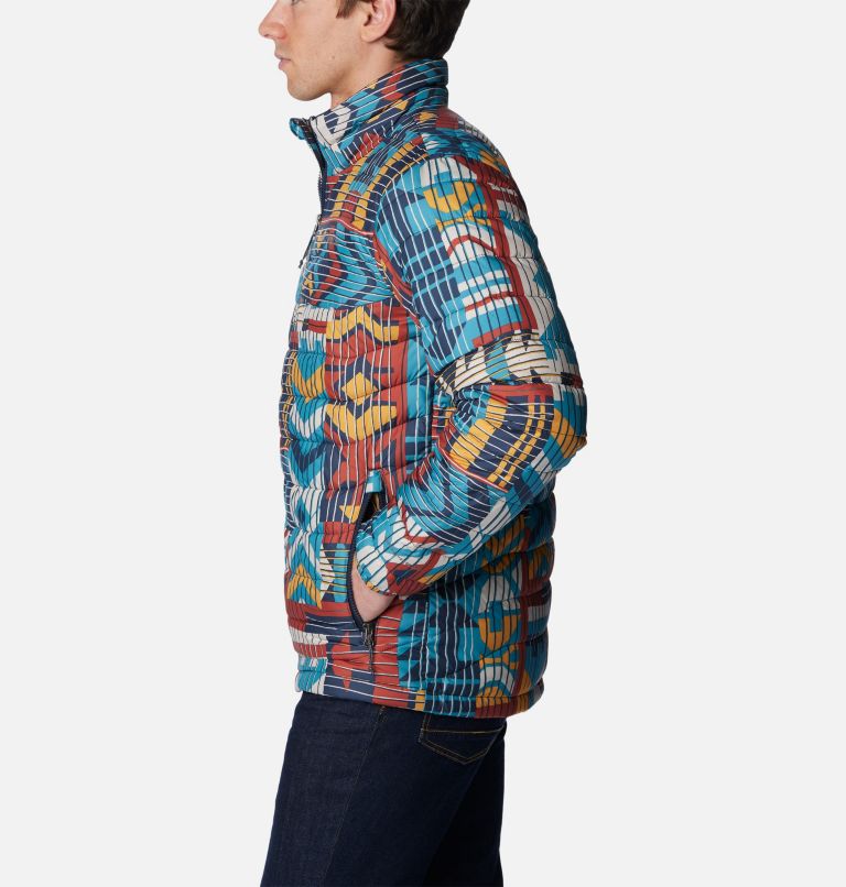 Thumbnail: Men's Powder Lite Insulated Jacket – Tall, Color: Warp Red Pathways Print, image 3