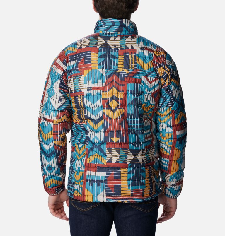 Thumbnail: Men's Powder Lite Insulated Jacket – Tall, Color: Warp Red Pathways Print, image 2