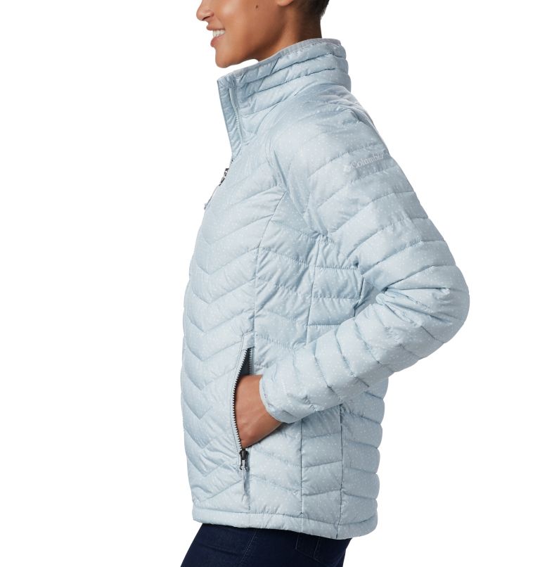 Women's Powder Lite Jacket, Color: Cirrus Grey Sparkler Print, image 3