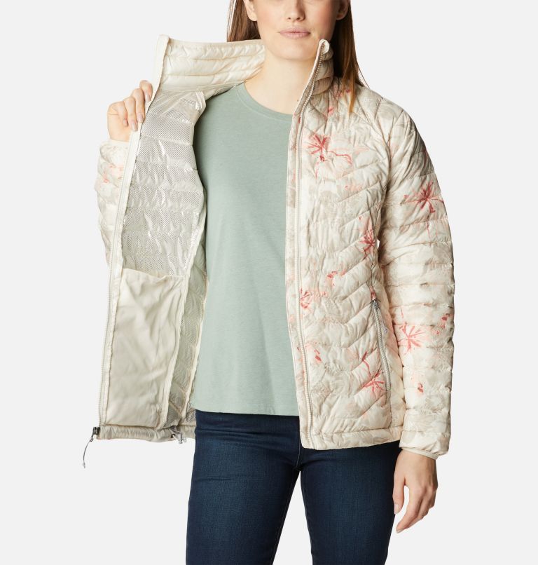 Women's Powder Lite Jacket, Color: Chalk Aurelian Print, image 5