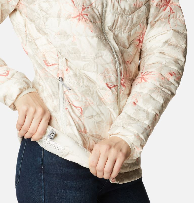 Thumbnail: Women’s Powder Lite Jacket, Color: Chalk Aurelian Print, image 7