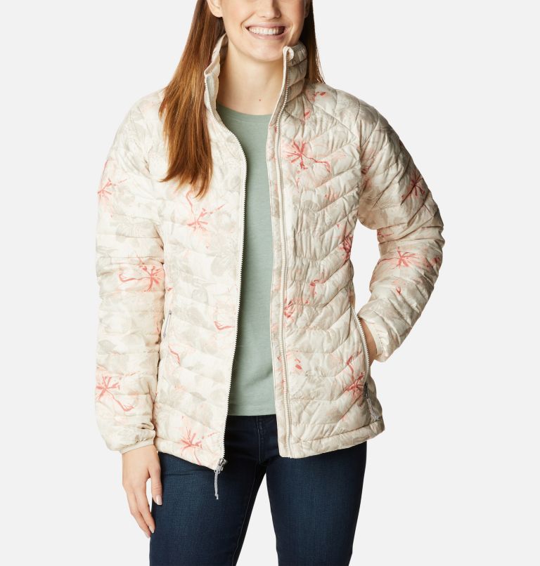 Women's Powder Lite Jacket, Color: Chalk Aurelian Print