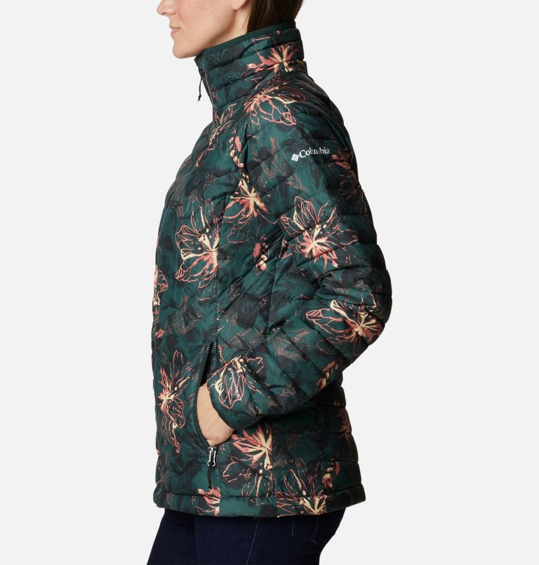 Women’s Powder Lite Jacket, Color: Spruce Aurelian Print, image 3