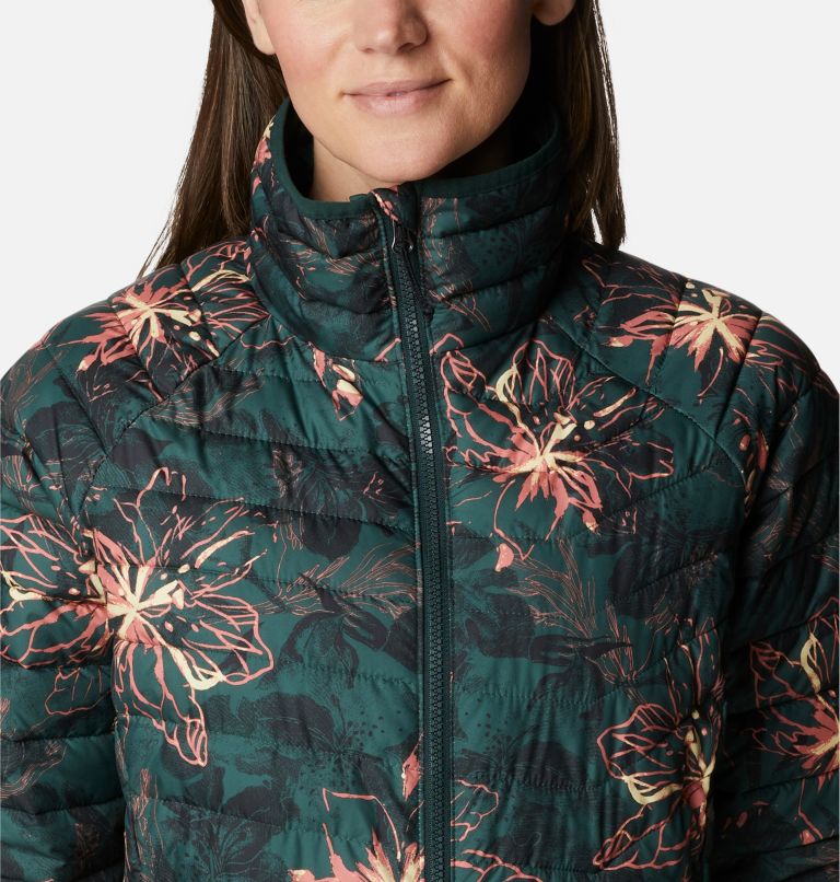Women’s Powder Lite Jacket, Color: Spruce Aurelian Print, image 4