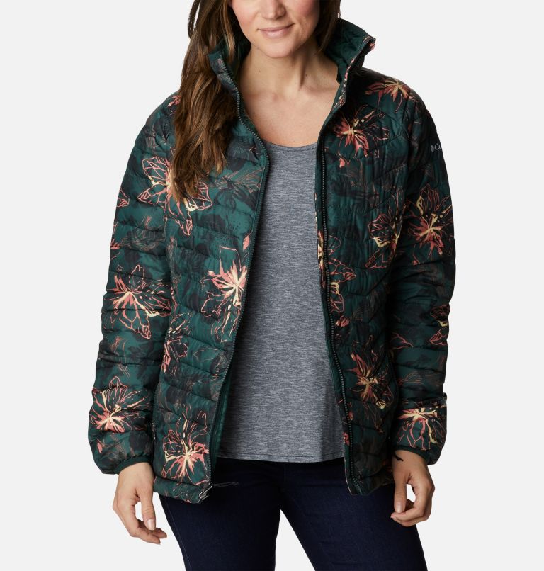 Women’s Powder Lite Jacket, Color: Spruce Aurelian Print, image 8