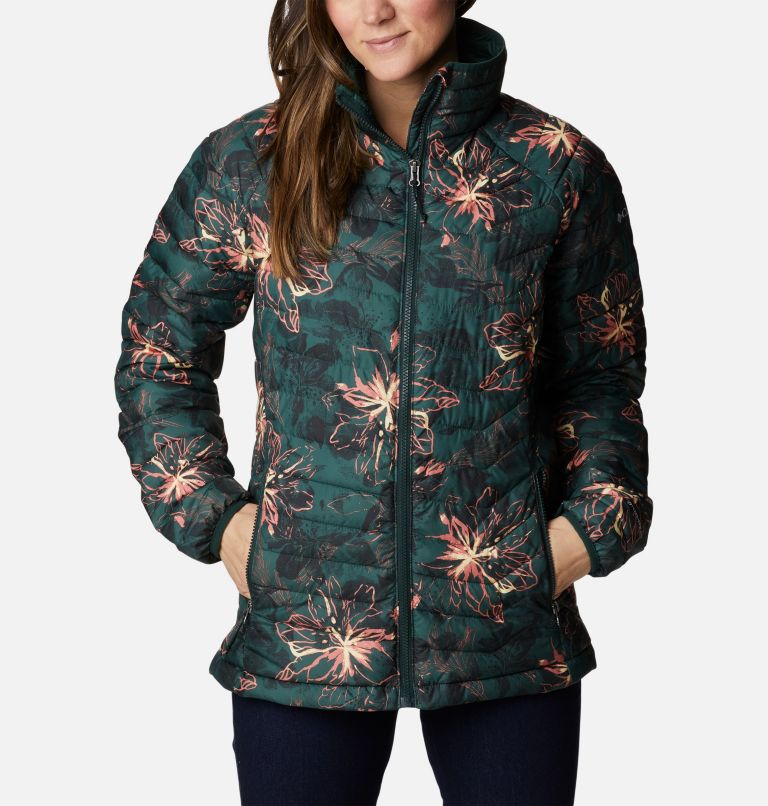 Thumbnail: Women’s Powder Lite Jacket, Color: Spruce Aurelian Print, image 1