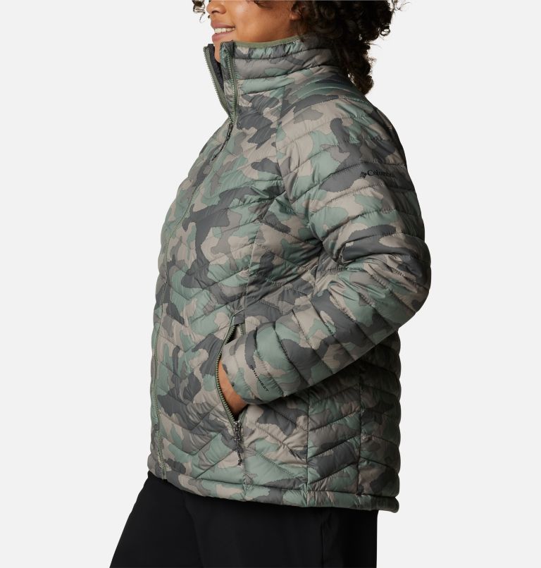 Thumbnail: Women's Powder Lite Jacket - Plus Size, Color: Cypress Trad Camo Print, image 3