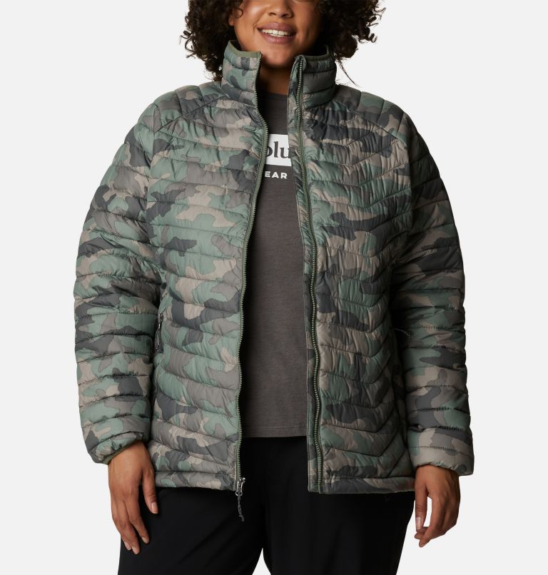 Thumbnail: Women's Powder Lite Jacket - Plus Size, Color: Cypress Trad Camo Print, image 7