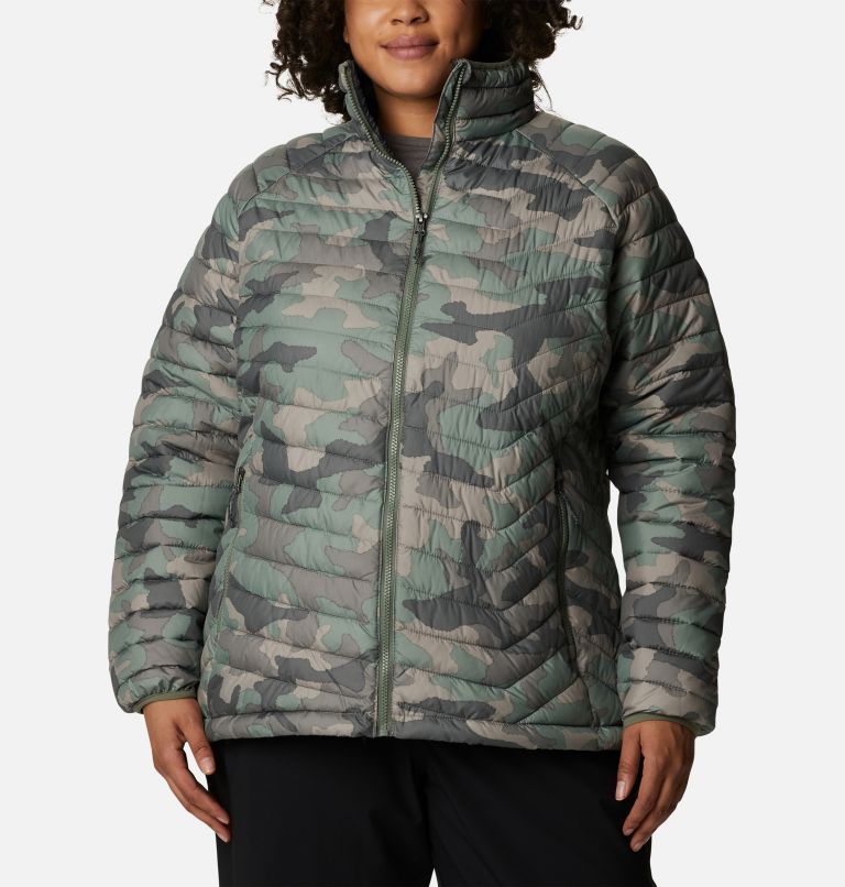 Thumbnail: Women's Powder Lite Jacket - Plus Size, Color: Cypress Trad Camo Print, image 1