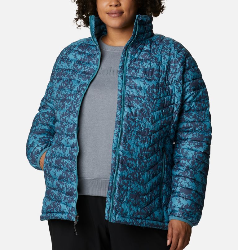 Women's Powder Lite Jacket - Plus Size, Color: Canyon Blue Florescence Print, image 7