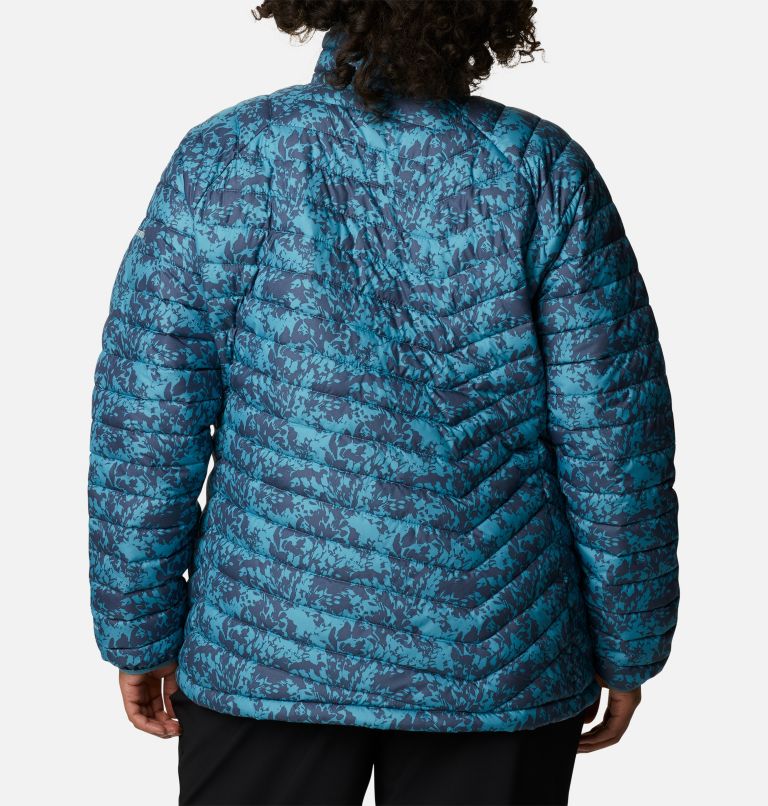 Women's Powder Lite Jacket - Plus Size, Color: Canyon Blue Florescence Print, image 2