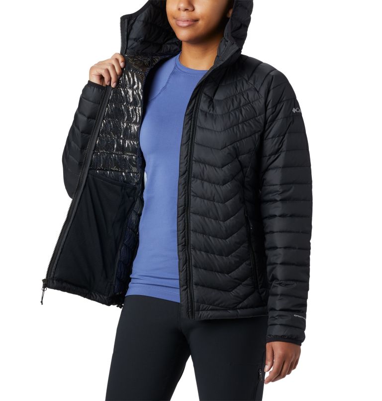 Women’s Powder Lite Insulated Hooded Jacket, Color: Black, image 5