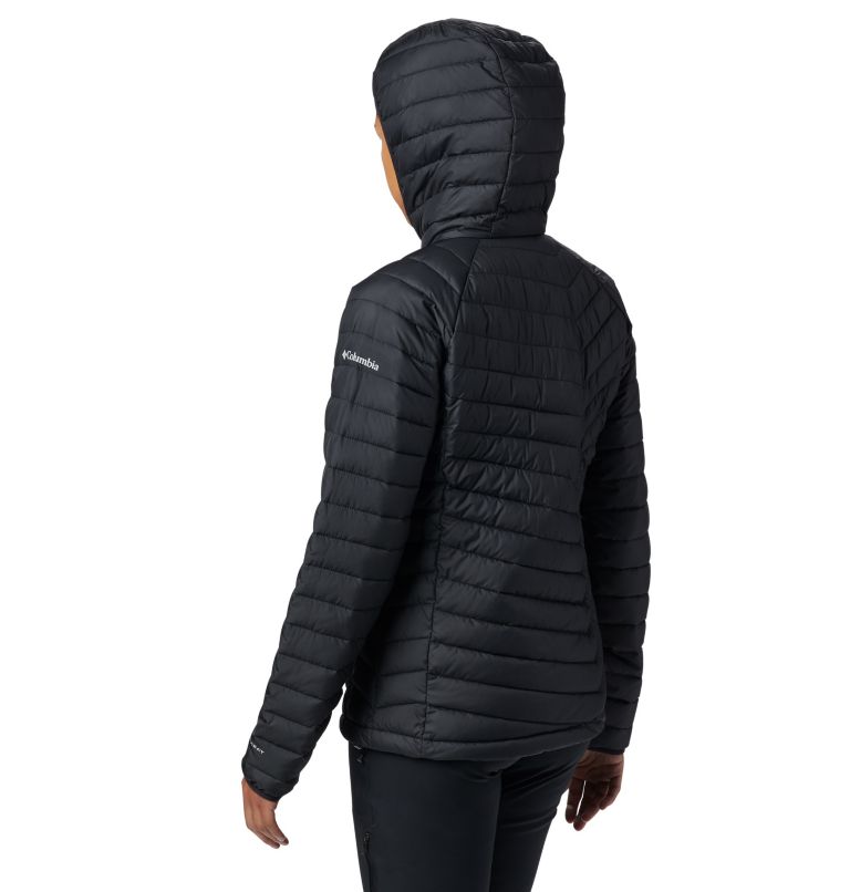 Thumbnail: Women's Powder Lite Hooded Jacket, Color: Black, image 2