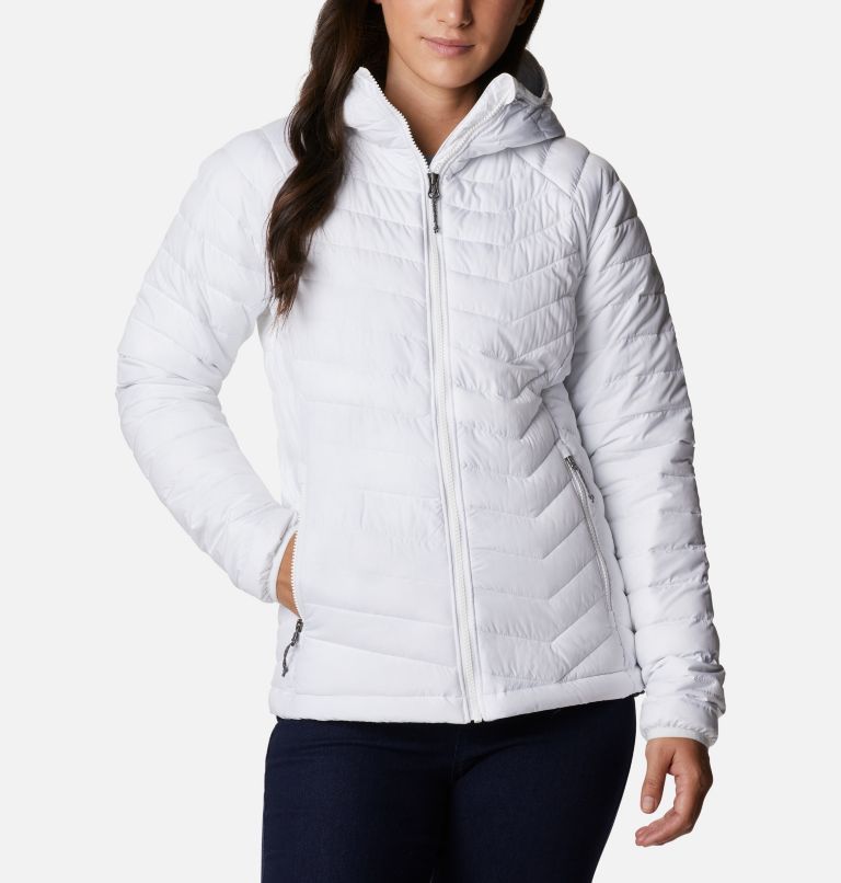 Thumbnail: Women’s Powder Lite Hooded Jacket, Color: White, image 1